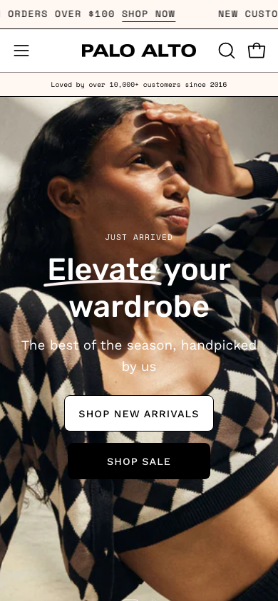 Search → panel opened — Navi+ on the Palo Alto Shopify theme