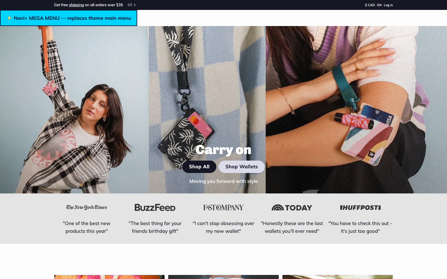 Replace main menu — Navi+ on the Paper Shopify theme