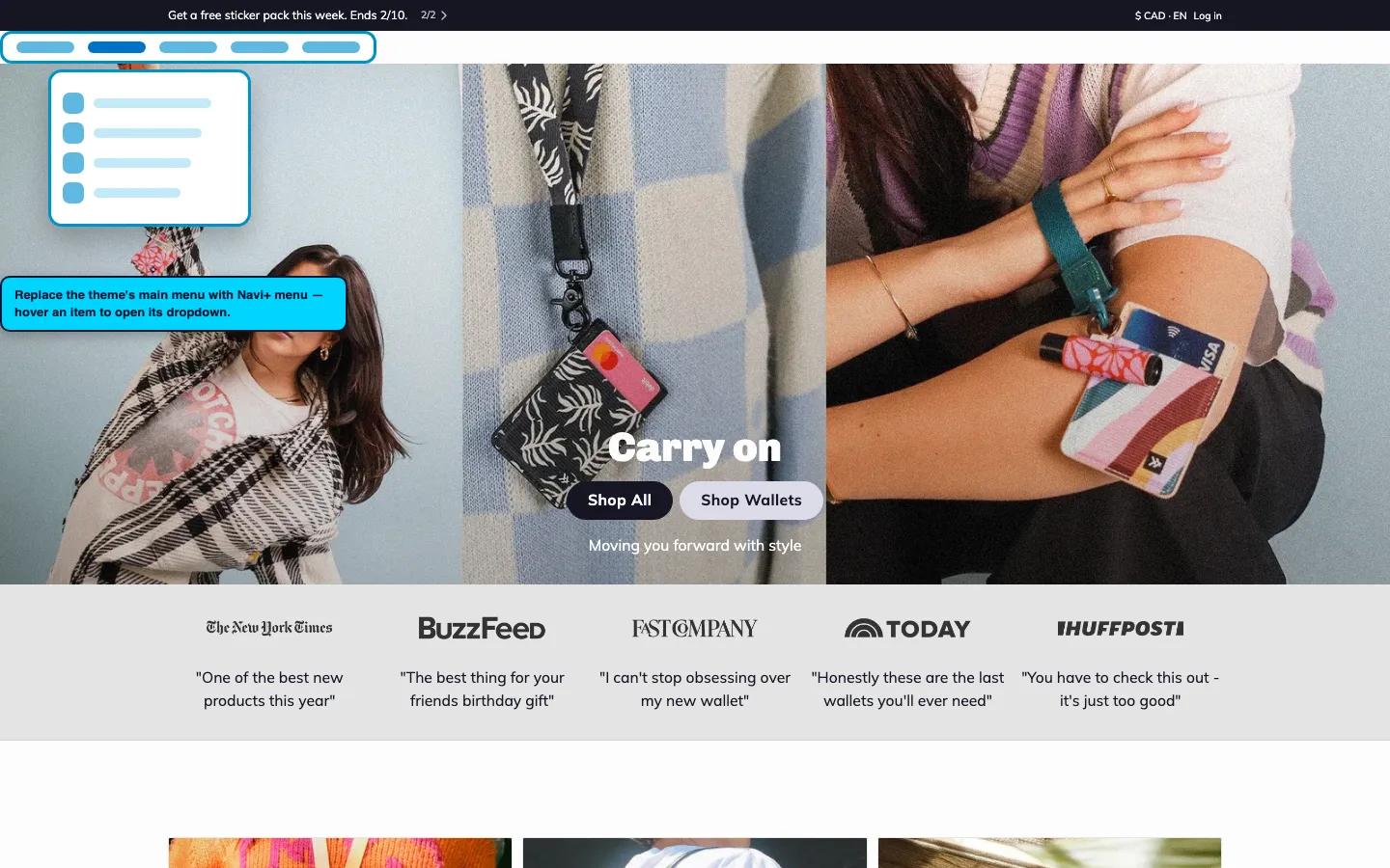 Navi+ Mega Menu replacing the desktop menu on the Paper Shopify theme Navi+ Mega Menu replacing the desktop menu on the Paper Shopify theme