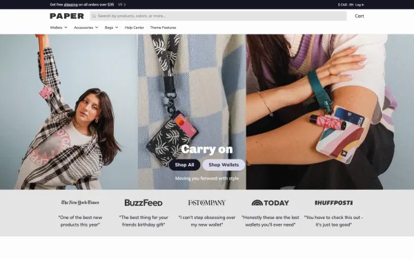 Navi+ menus on the Paper Shopify theme — desktop preview