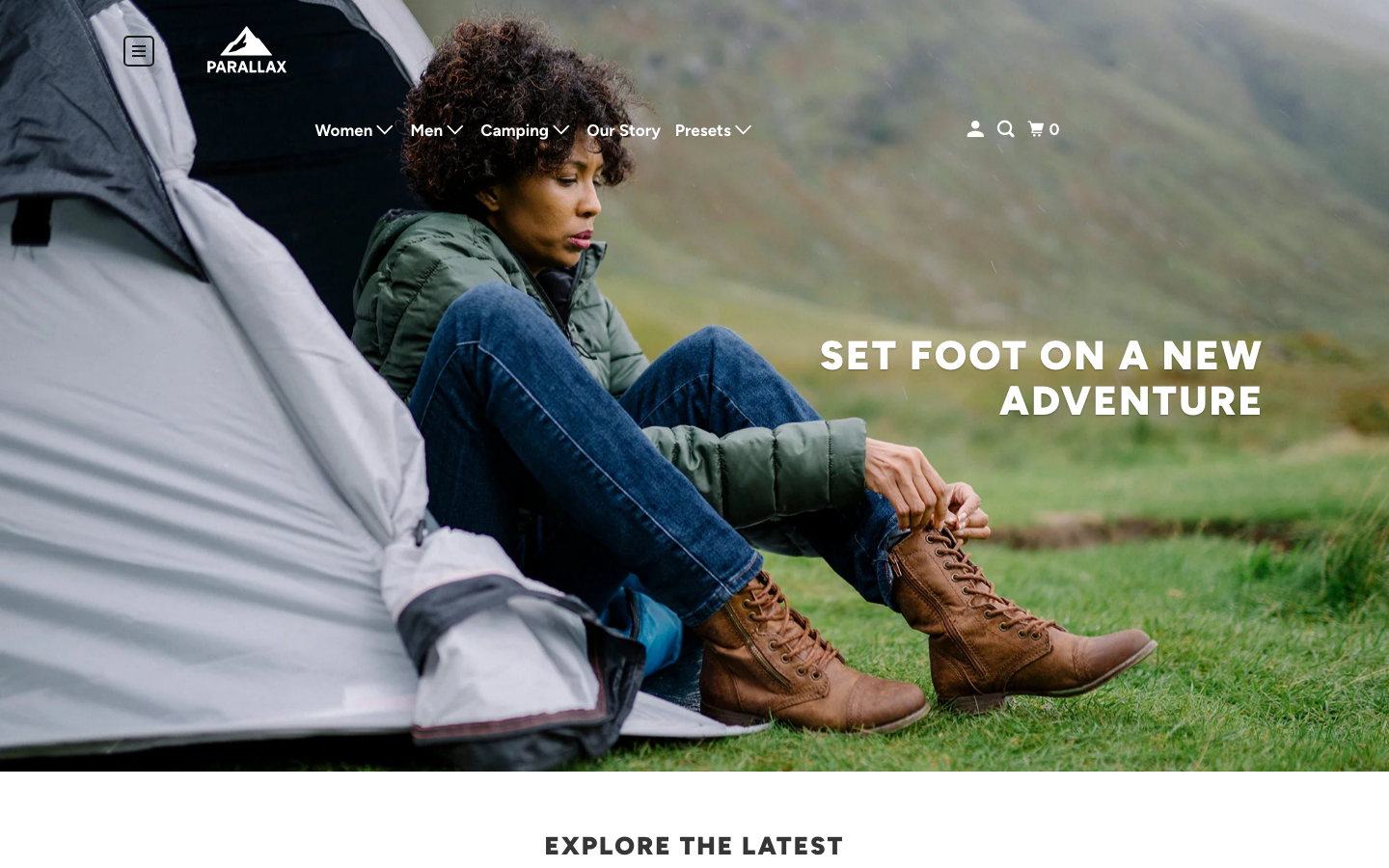 Icon before logo — Navi+ on the Parallax Shopify theme