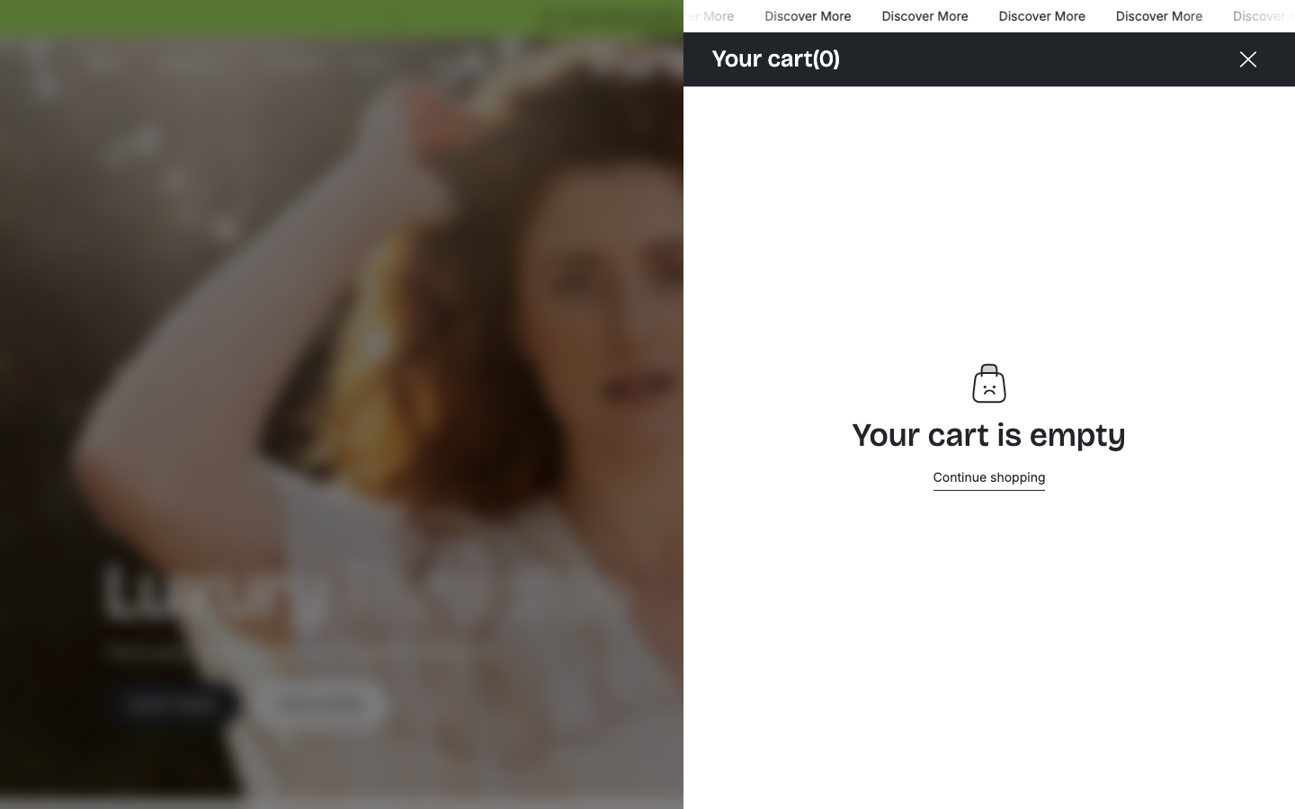 Cart → panel opened — Navi+ on the Paris Shopify theme