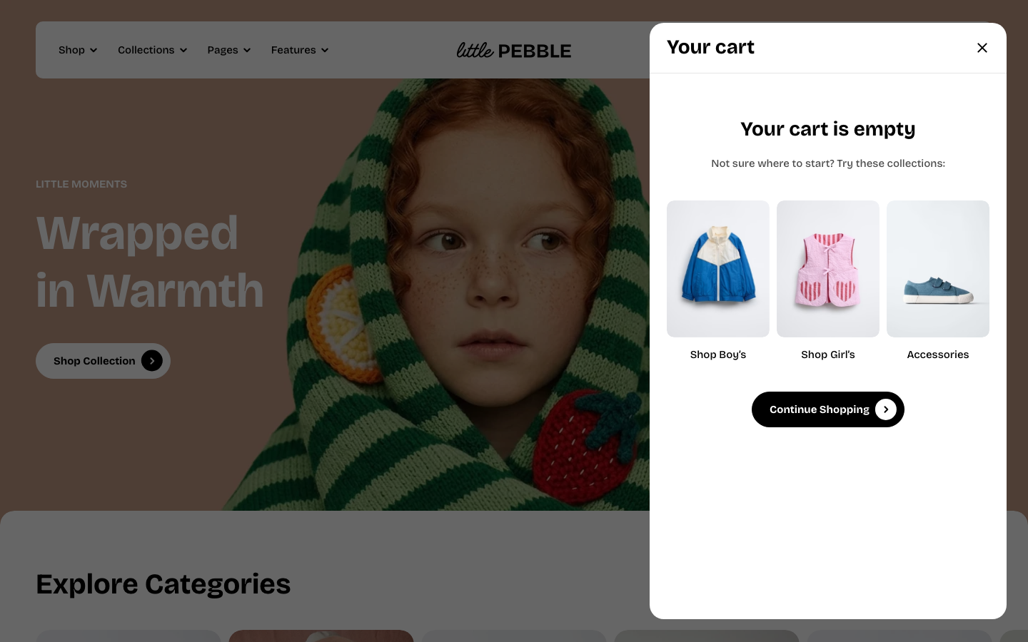 Cart → panel opened — Navi+ on the Pebble Shopify theme Cart → panel opened — Navi+ on the Pebble Shopify theme