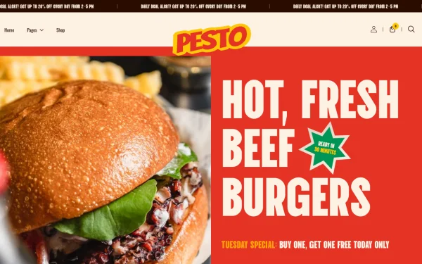 Full-page desktop screenshot of Shopify Pesto theme demo store