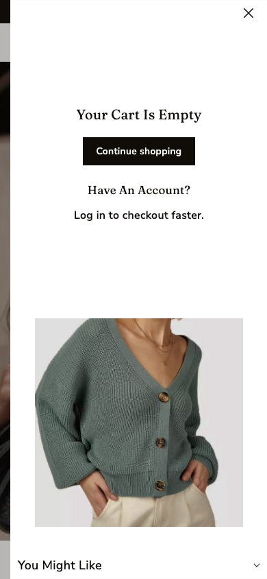 Cart → panel opened — Navi+ on the Piano Shopify theme