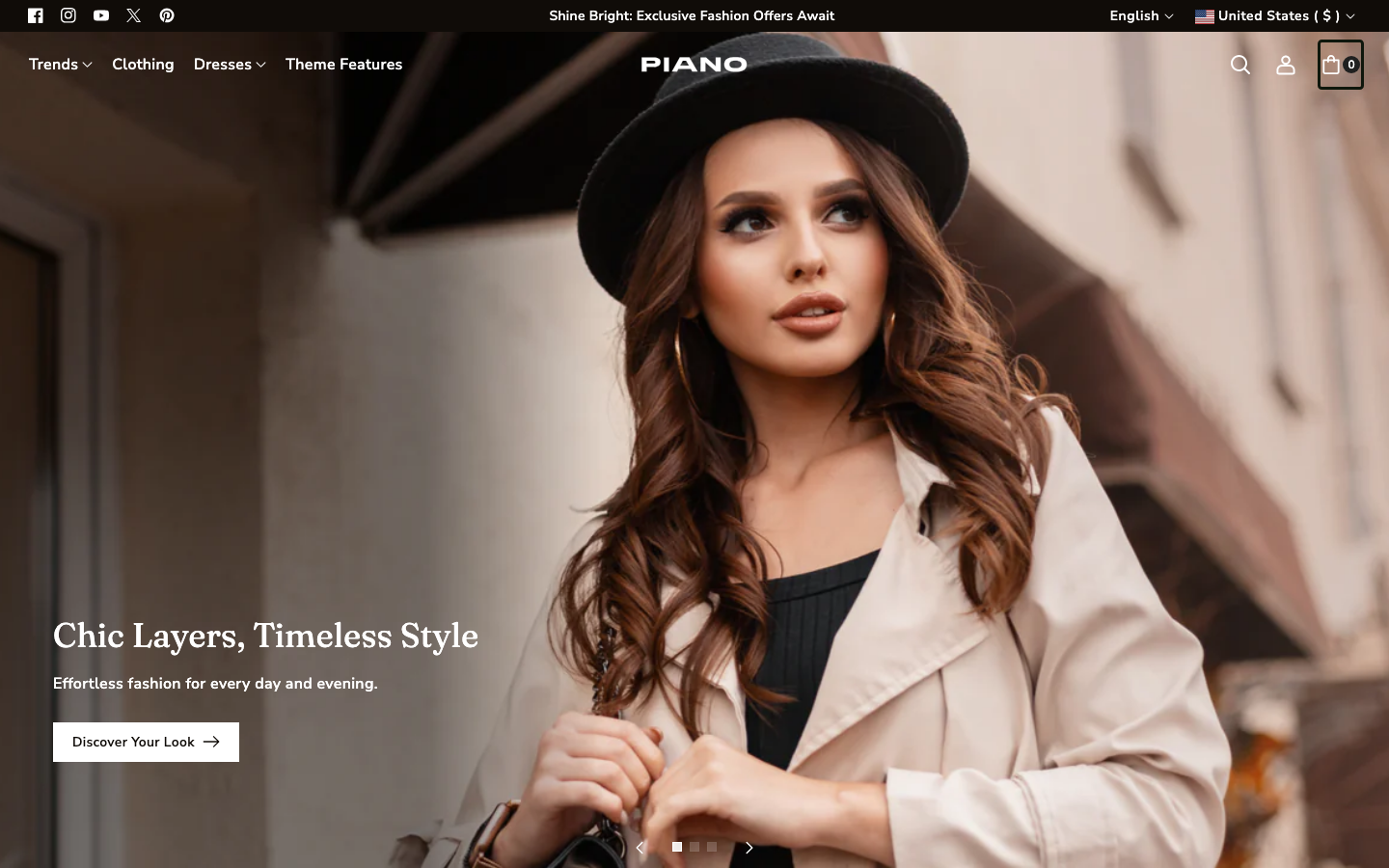 Cart → panel opened — Navi+ on the Piano Shopify theme