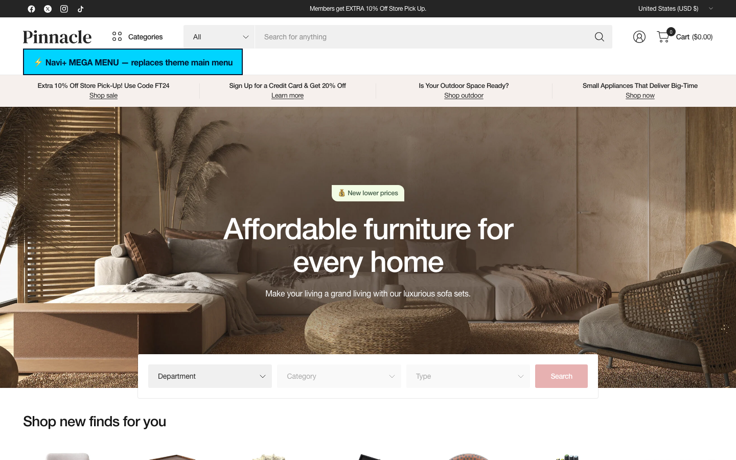 Replace main menu — Navi+ on the Pinnacle Shopify theme Replace main menu — Navi+ on the Pinnacle Shopify theme