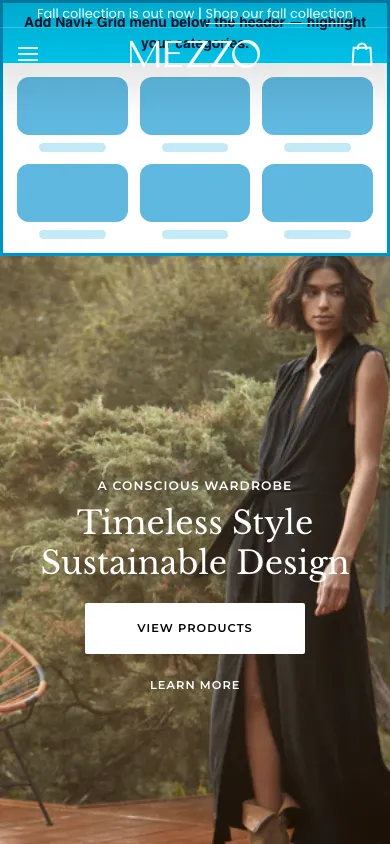 Navi+ Grid Menu on the Pipeline Shopify theme Navi+ Grid Menu on the Pipeline Shopify theme