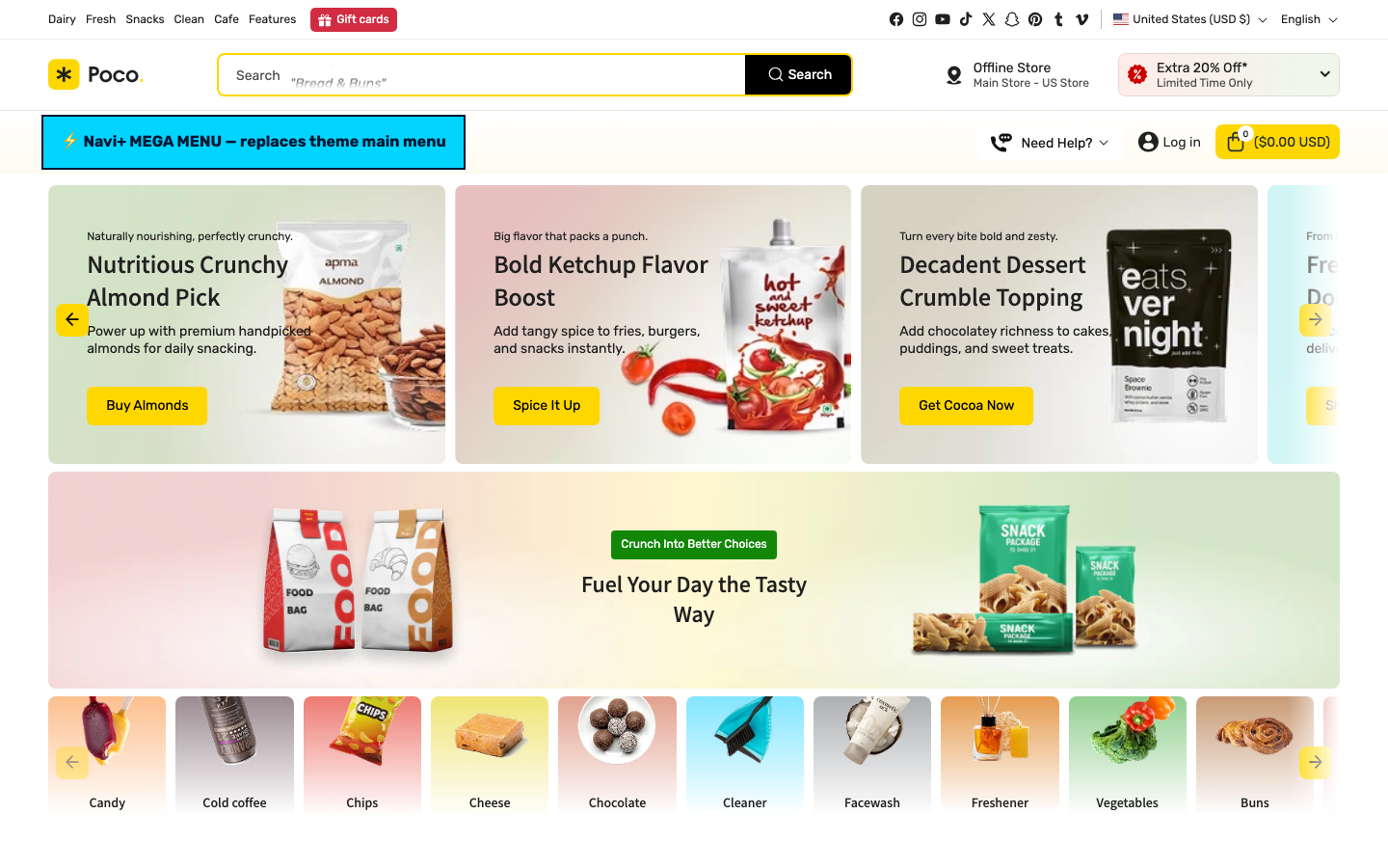 Replace main menu — Navi+ on the Poco Shopify theme Replace main menu — Navi+ on the Poco Shopify theme