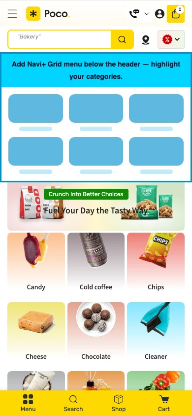 Navi+ Grid Menu on the Poco Shopify theme Navi+ Grid Menu on the Poco Shopify theme
