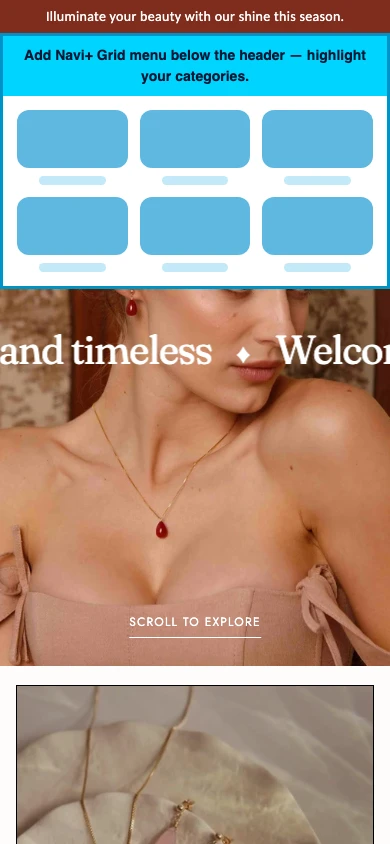 Navi+ Grid Menu on the Poetic Shopify theme Navi+ Grid Menu on the Poetic Shopify theme