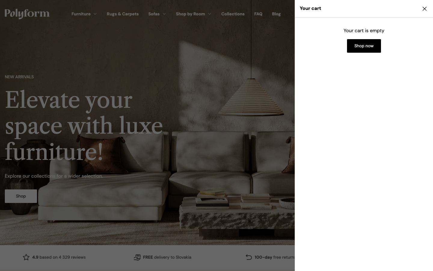 Cart → panel opened — Navi+ on the Polyform Shopify theme Cart → panel opened — Navi+ on the Polyform Shopify theme