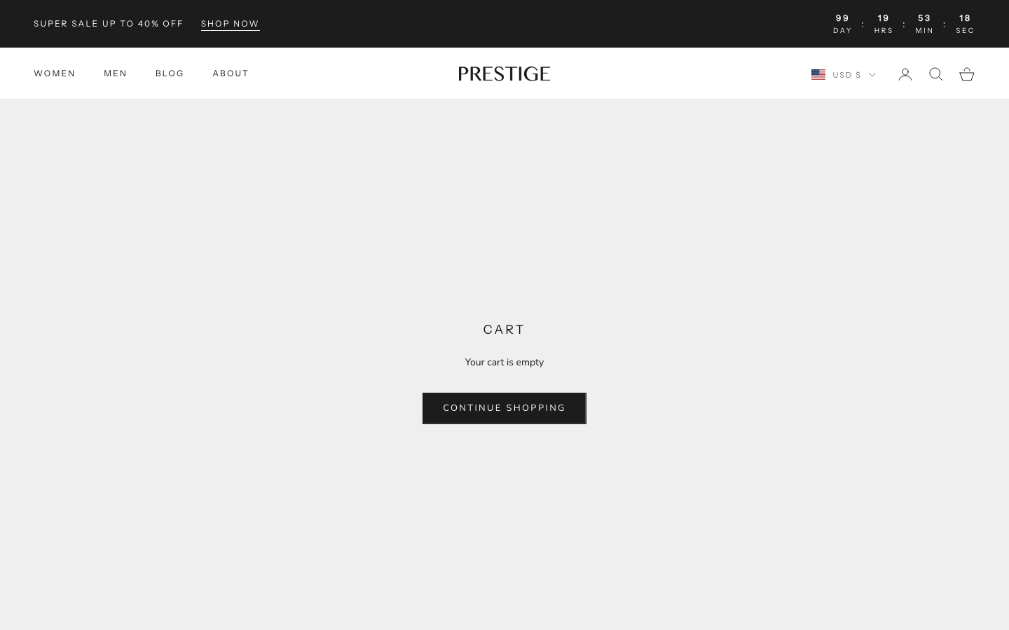 Cart → panel opened — Navi+ on the Prestige Shopify theme Cart → panel opened — Navi+ on the Prestige Shopify theme
