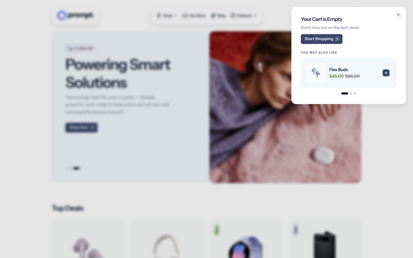 Cart → panel opened — Navi+ on the Prompt Shopify theme Cart → panel opened — Navi+ on the Prompt Shopify theme