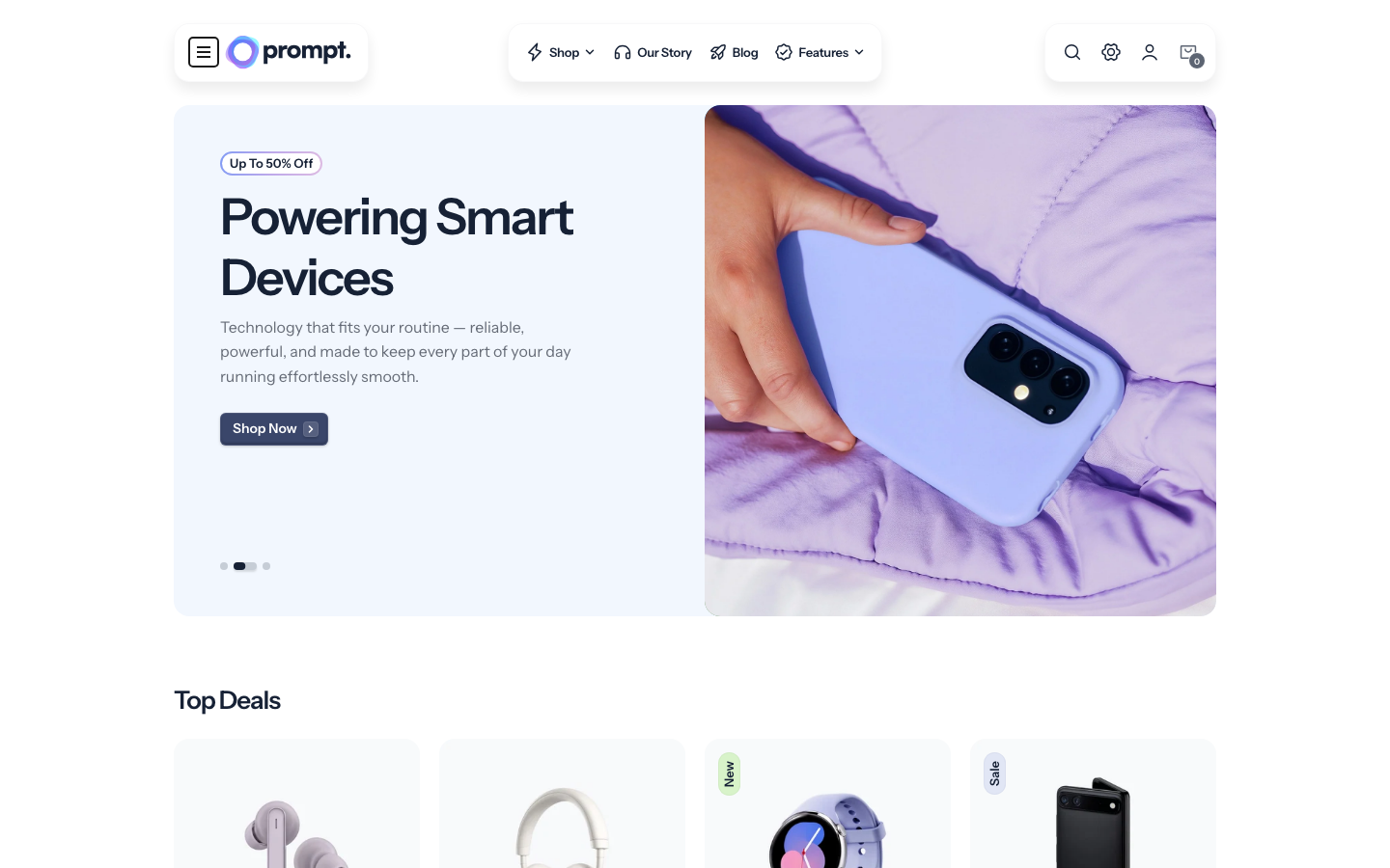 Icon before logo — Navi+ on the Prompt Shopify theme Icon before logo — Navi+ on the Prompt Shopify theme