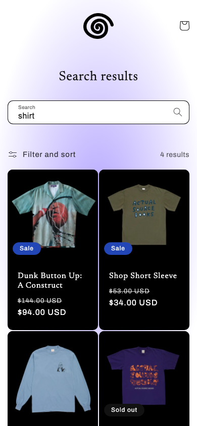Search → panel opened — Navi+ on the Publisher Shopify theme Search → panel opened — Navi+ on the Publisher Shopify theme
