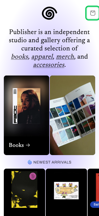 Cart → panel opened — Navi+ on the Publisher Shopify theme Cart → panel opened — Navi+ on the Publisher Shopify theme