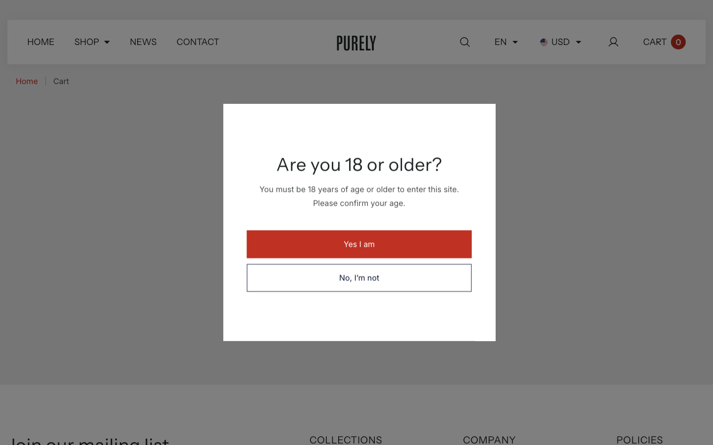 Cart → panel opened — Navi+ on the Purely Shopify theme Cart → panel opened — Navi+ on the Purely Shopify theme