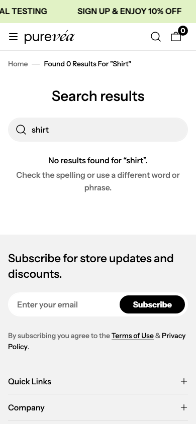Search → panel opened — Navi+ on the Purevea Shopify theme Search → panel opened — Navi+ on the Purevea Shopify theme