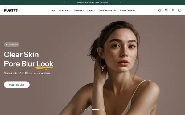 Navi+ menus on the Purity Shopify theme — desktop preview