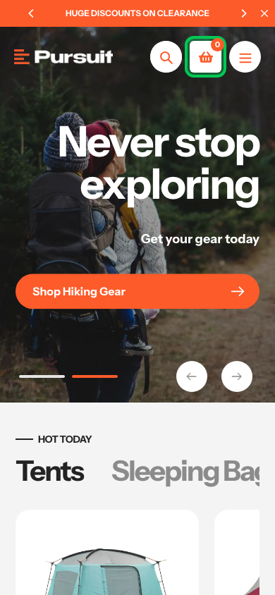 Cart → panel opened — Navi+ on the Pursuit Shopify theme Cart → panel opened — Navi+ on the Pursuit Shopify theme