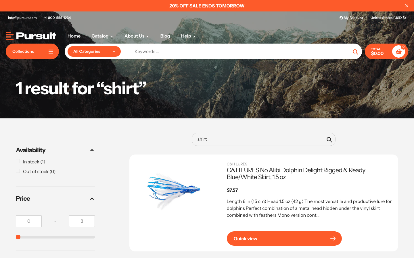 Search → panel opened — Navi+ on the Pursuit Shopify theme Search → panel opened — Navi+ on the Pursuit Shopify theme