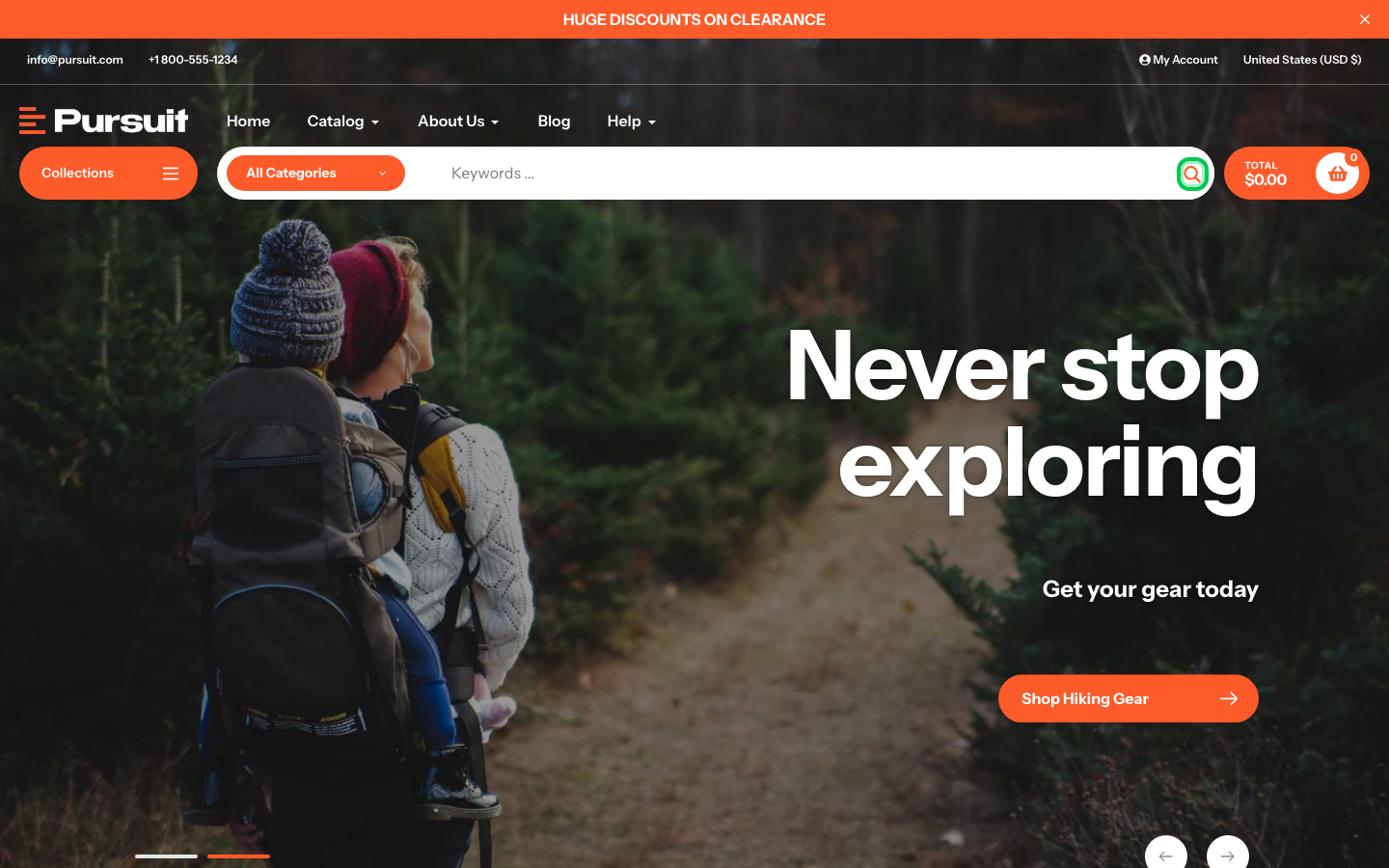Search → panel opened — Navi+ on the Pursuit Shopify theme Search → panel opened — Navi+ on the Pursuit Shopify theme
