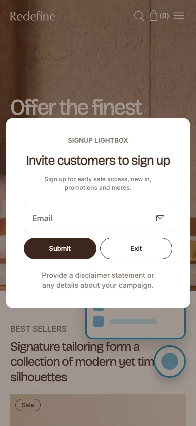 Navi+ FAB on the Redefine Shopify theme