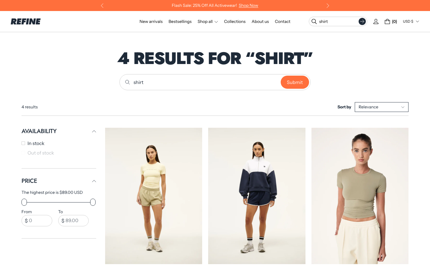 Search → panel opened — Navi+ on the Refine Shopify theme Search → panel opened — Navi+ on the Refine Shopify theme