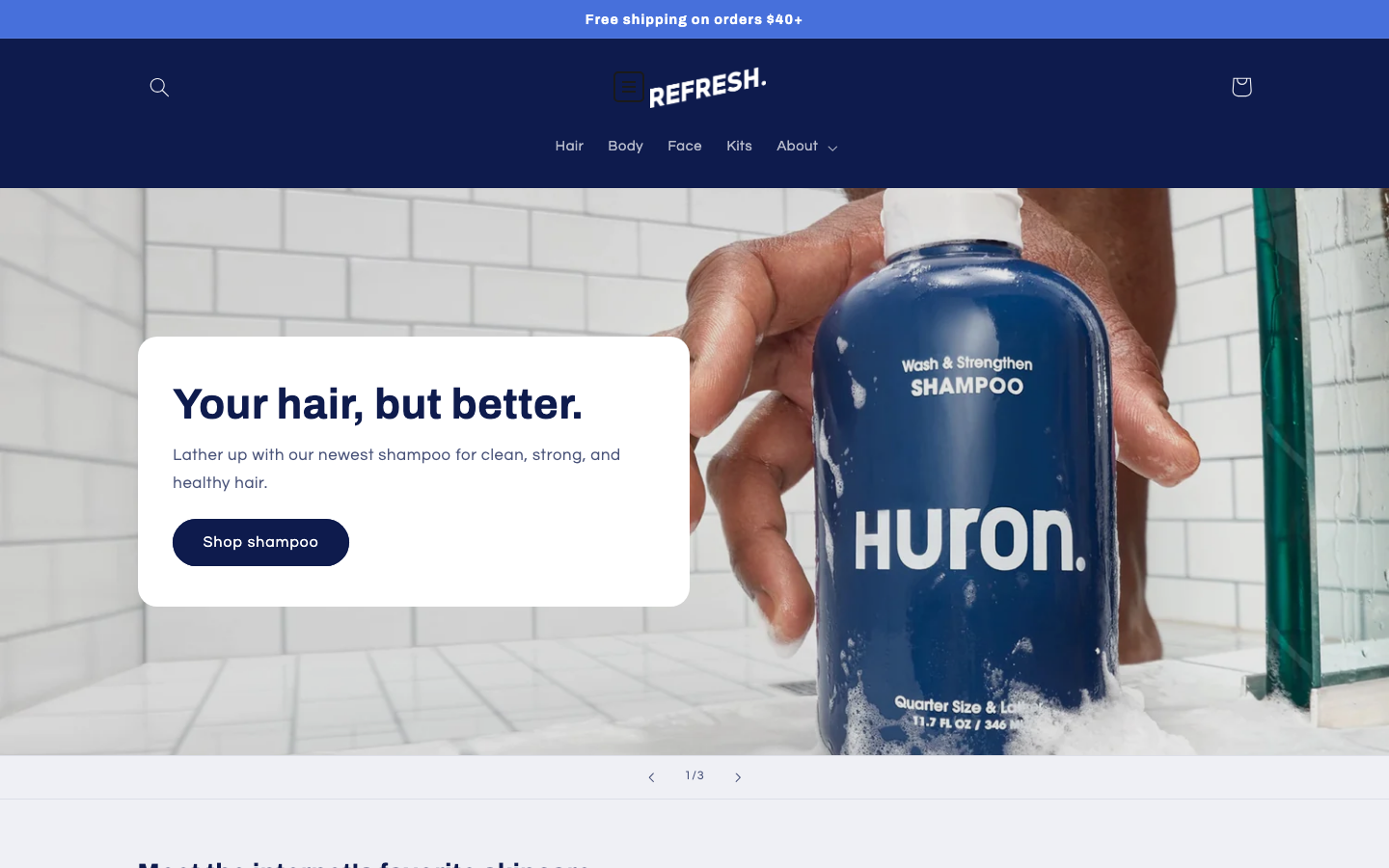 Icon before logo — Navi+ on the Refresh Shopify theme