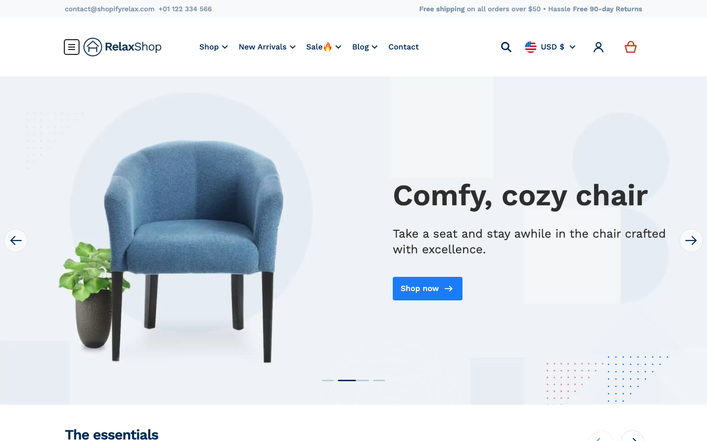 Icon before logo — Navi+ on the Relax Shopify theme