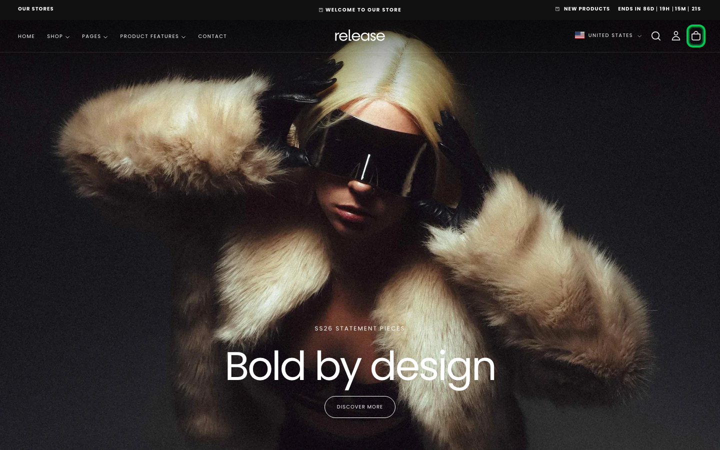 Cart → panel opened — Navi+ on the Release Shopify theme
