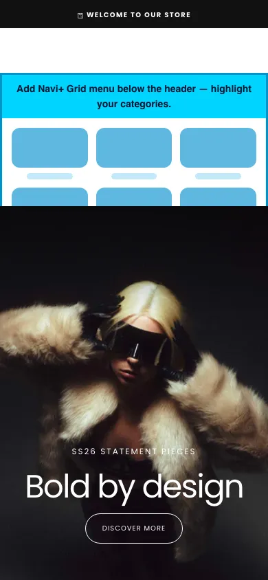 Navi+ Grid Menu on the Release Shopify theme Navi+ Grid Menu on the Release Shopify theme