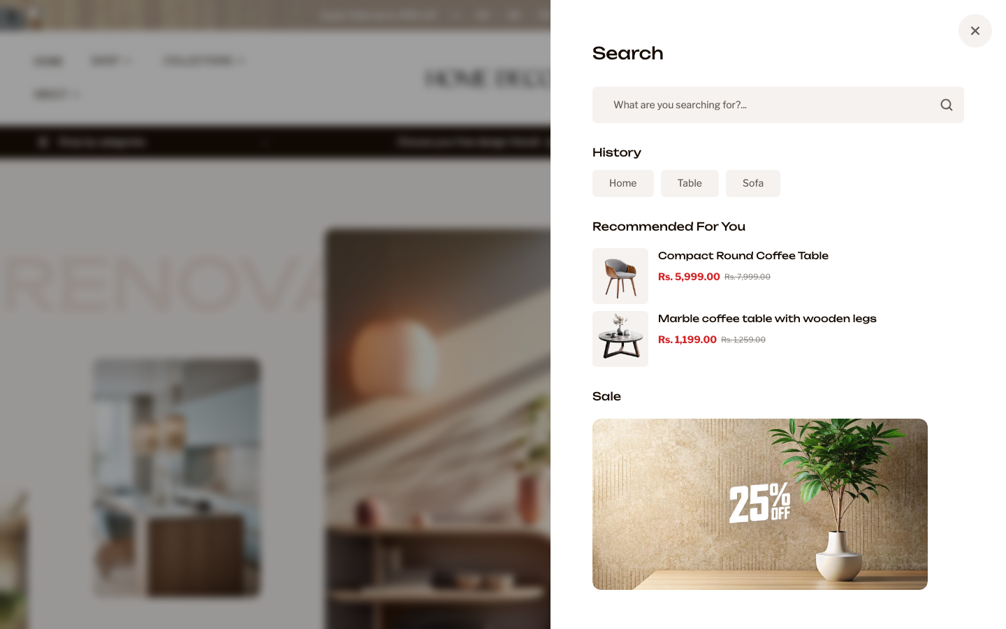 Search → panel opened — Navi+ on the Renovate Shopify theme Search → panel opened — Navi+ on the Renovate Shopify theme