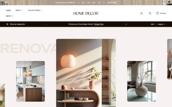 Full-page desktop screenshot of Shopify Renovate theme demo store
