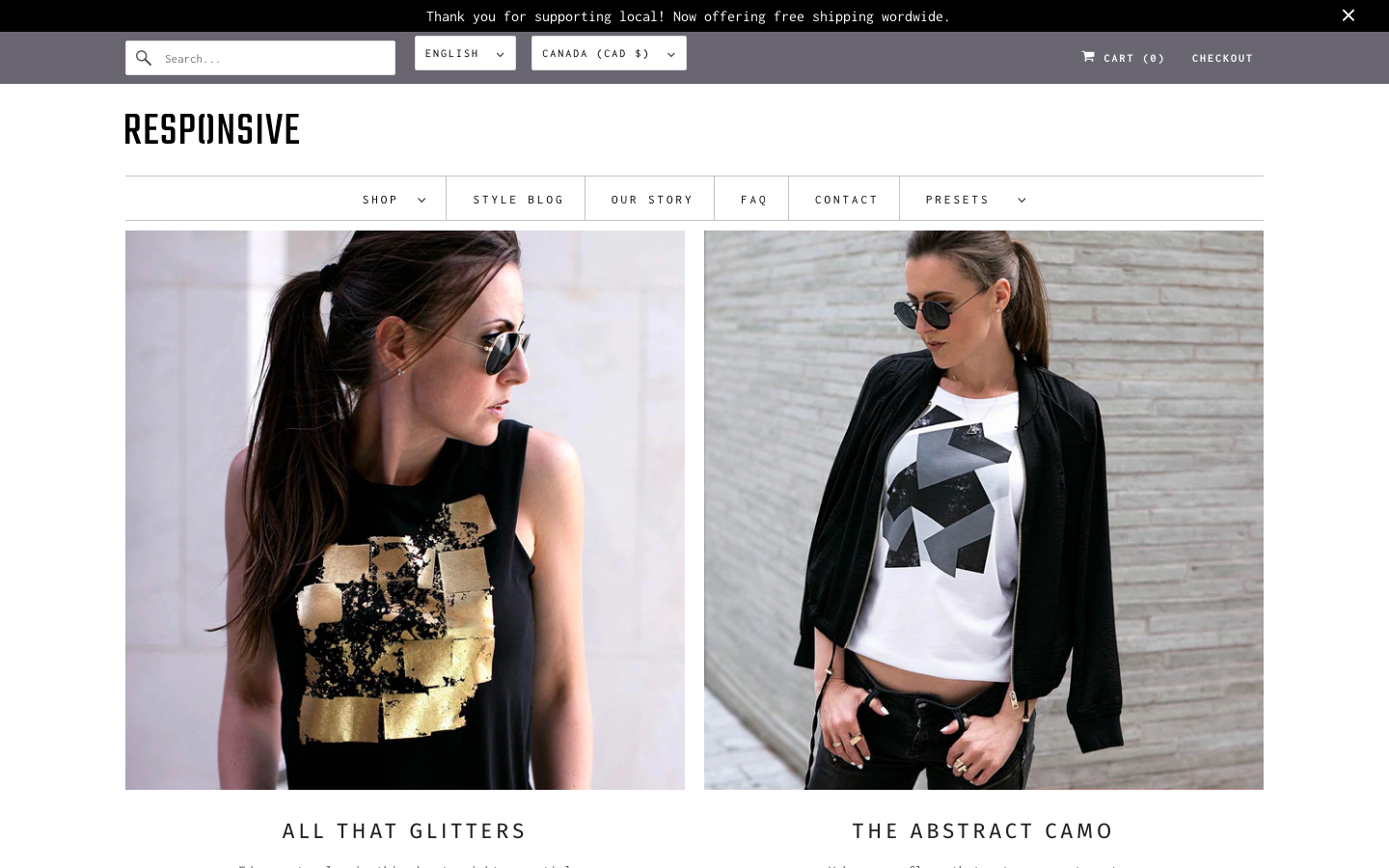 Search → panel opened — Navi+ on the Responsive Shopify theme