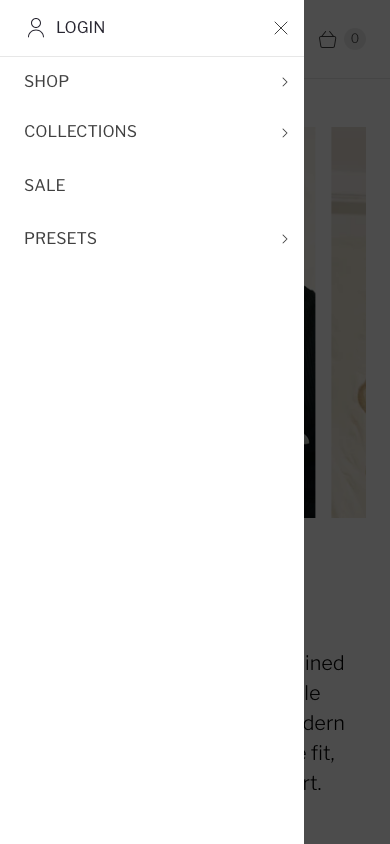 Hamburger → panel opened — Navi+ on the Retina Shopify theme