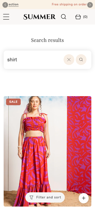 Search → panel opened — Navi+ on the Retro Shopify theme Search → panel opened — Navi+ on the Retro Shopify theme