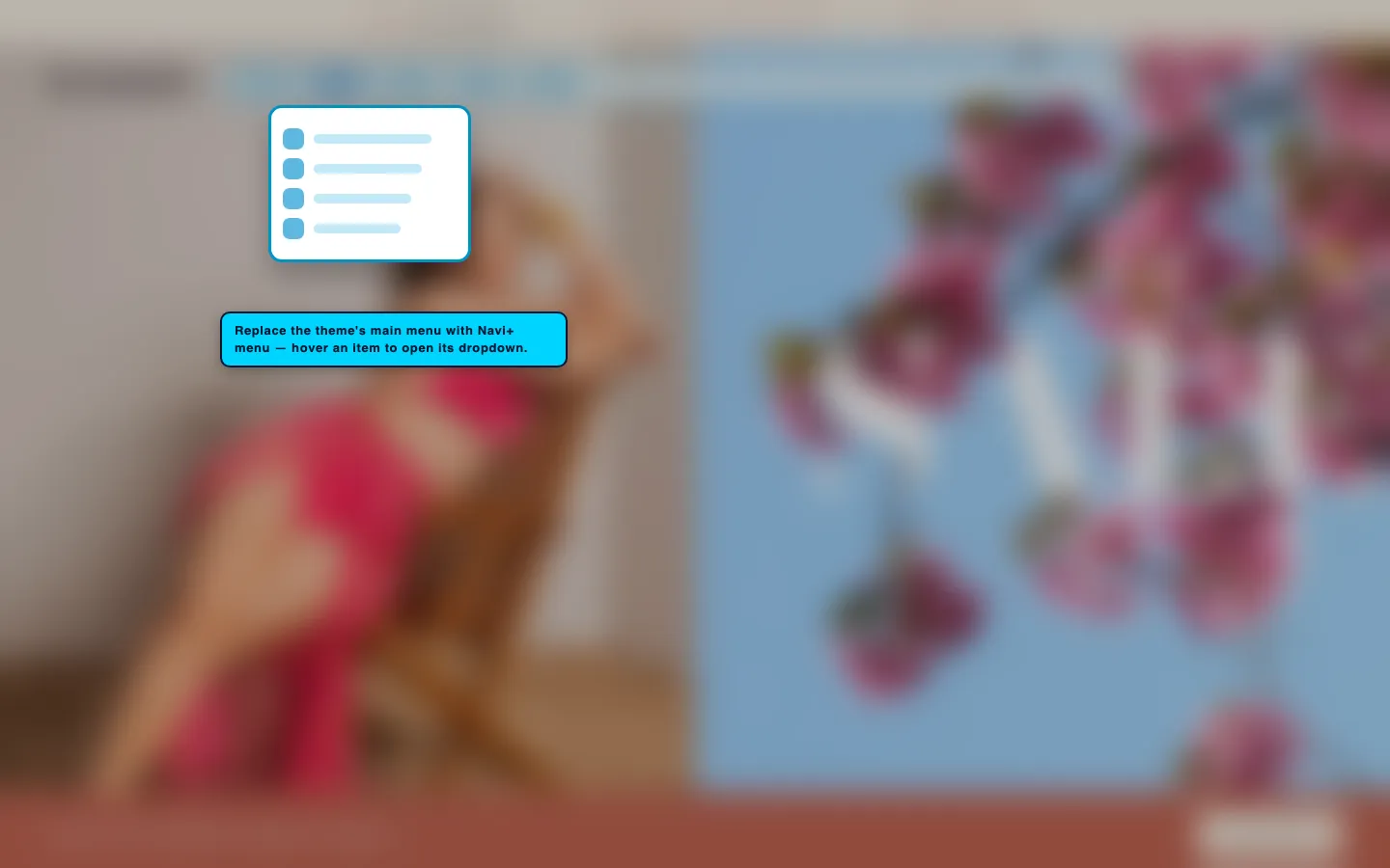 Navi+ Mega Menu replacing the desktop menu on the Retro Shopify theme Navi+ Mega Menu replacing the desktop menu on the Retro Shopify theme