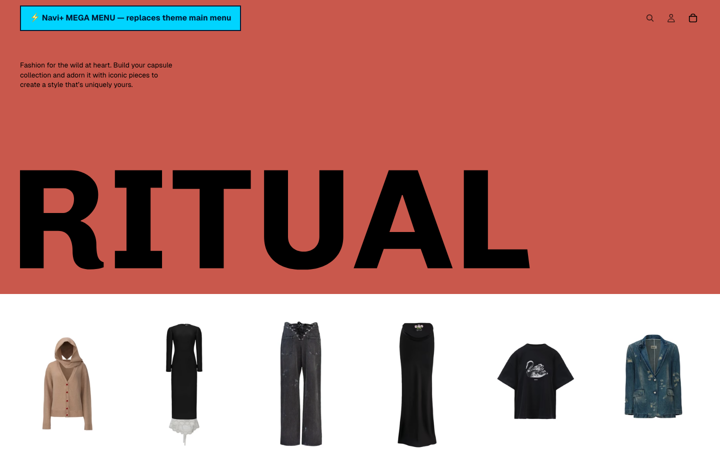 Replace main menu — Navi+ on the Ritual Shopify theme Replace main menu — Navi+ on the Ritual Shopify theme