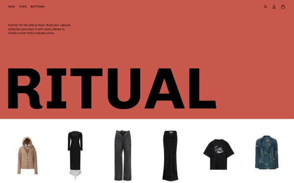 Full-page desktop screenshot of Shopify Ritual theme demo store