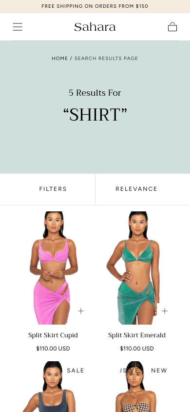 Search → panel opened — Navi+ on the Sahara Shopify theme Search → panel opened — Navi+ on the Sahara Shopify theme