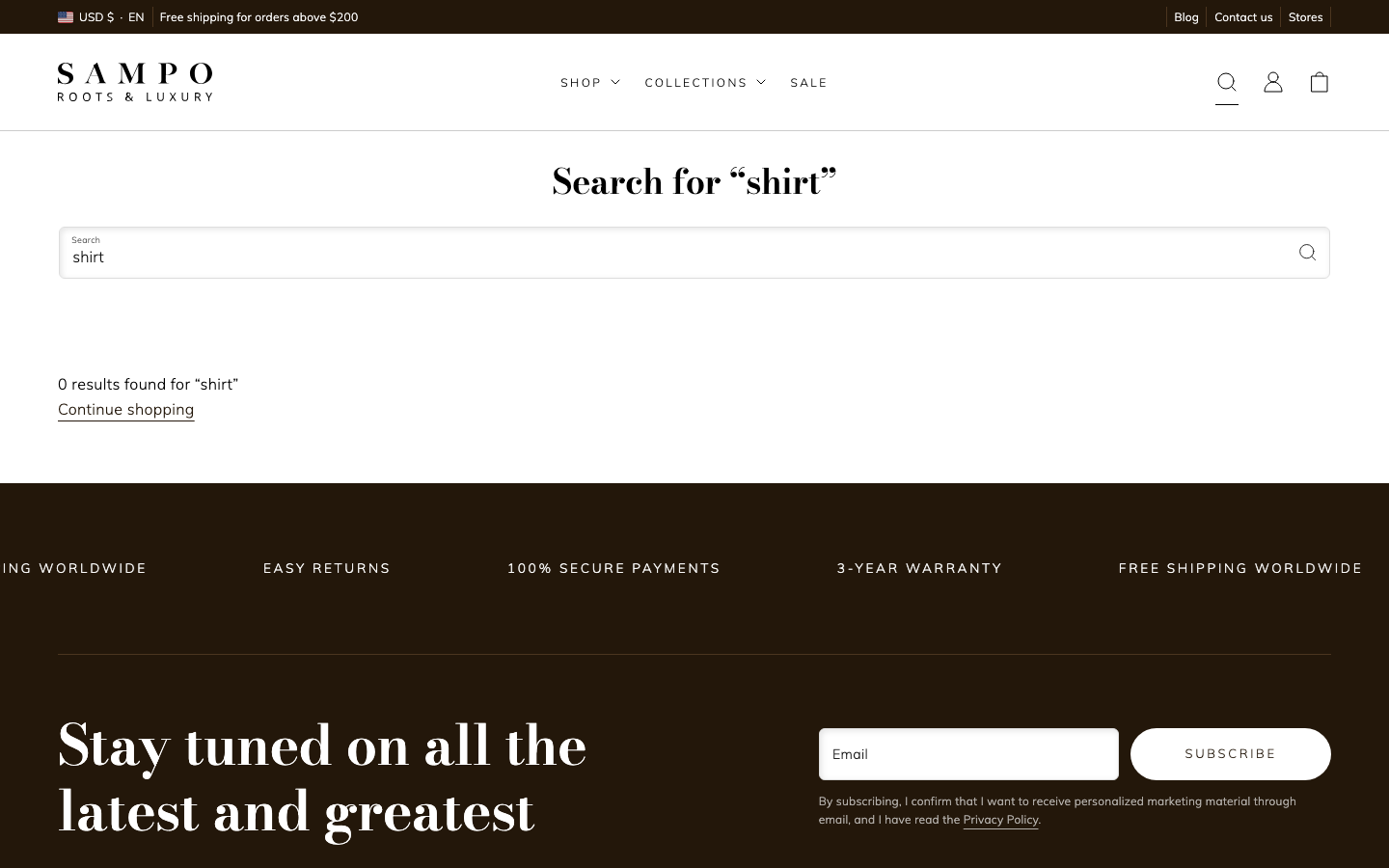 Search → panel opened — Navi+ on the Sampo Shopify theme Search → panel opened — Navi+ on the Sampo Shopify theme