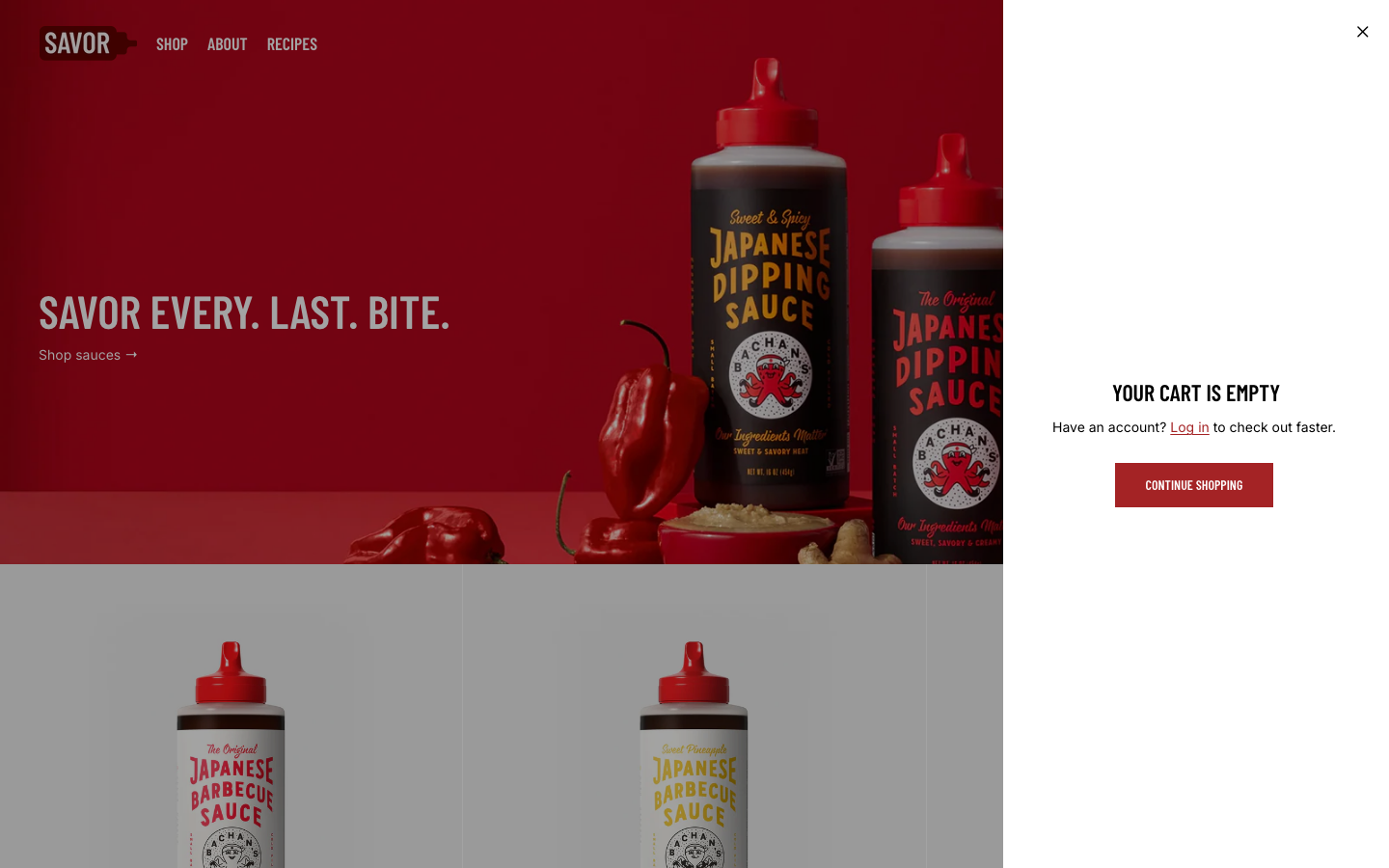 Cart → panel opened — Navi+ on the Savor Shopify theme Cart → panel opened — Navi+ on the Savor Shopify theme
