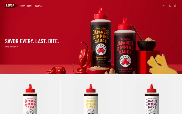 Full-page desktop screenshot of Shopify Savor theme demo store