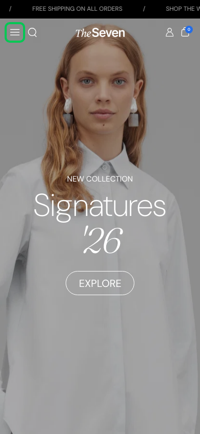 Hamburger → panel opened — Navi+ on the Seventh Shopify theme Hamburger → panel opened — Navi+ on the Seventh Shopify theme