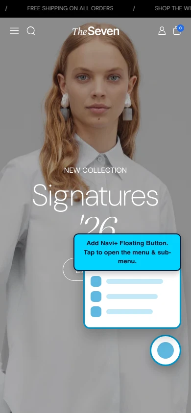 Navi+ FAB on the Seventh Shopify theme Navi+ FAB on the Seventh Shopify theme