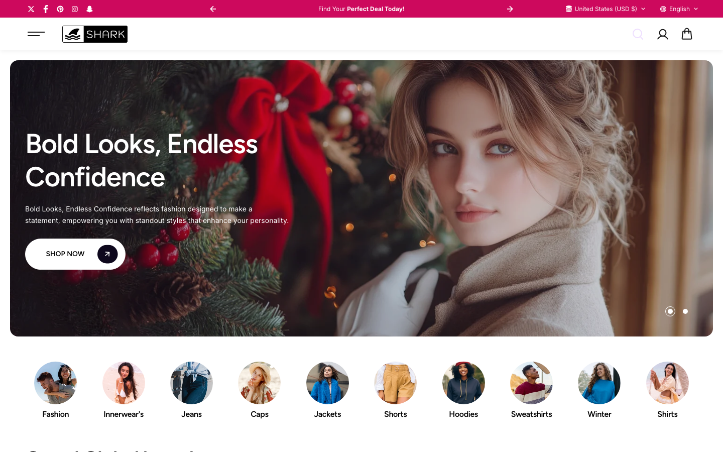 Navi+ Mega Menu replacing the desktop menu on the Shark Shopify theme Navi+ Mega Menu replacing the desktop menu on the Shark Shopify theme