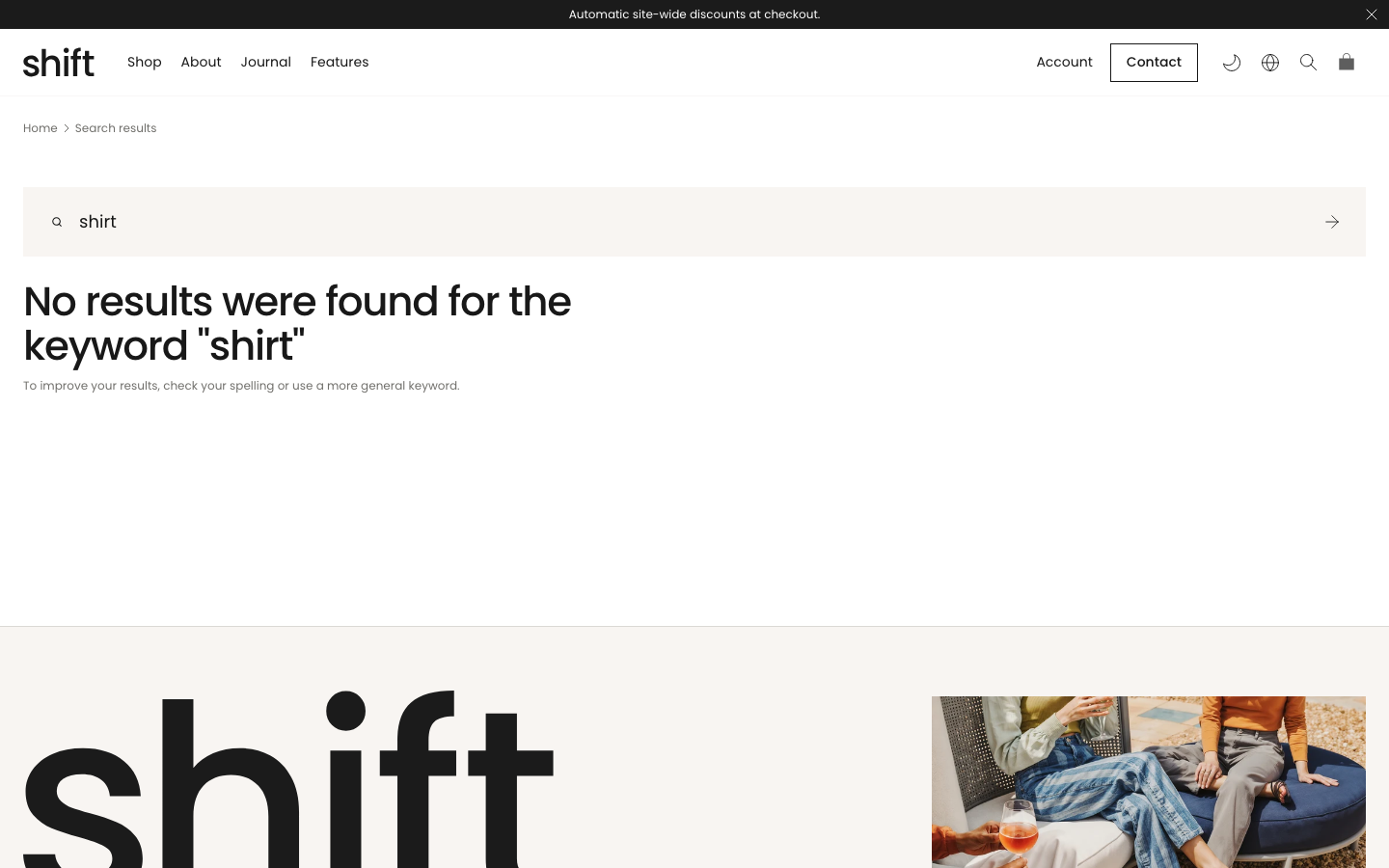 Search → panel opened — Navi+ on the Shift Shopify theme Search → panel opened — Navi+ on the Shift Shopify theme