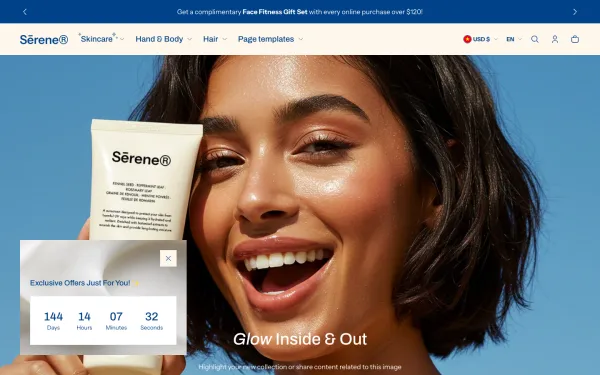 Full-page desktop screenshot of Shopify Shine theme demo store